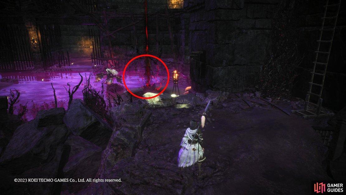 Found at the back of the lower level.  Fight the Leader in the location where the character is standing.