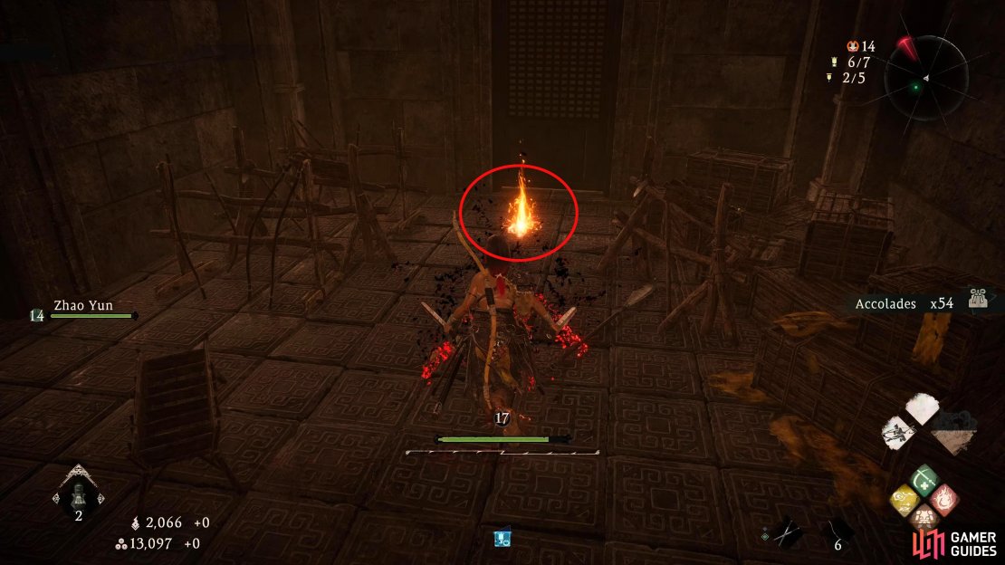 After you defeat the enemy head over to the orange glow