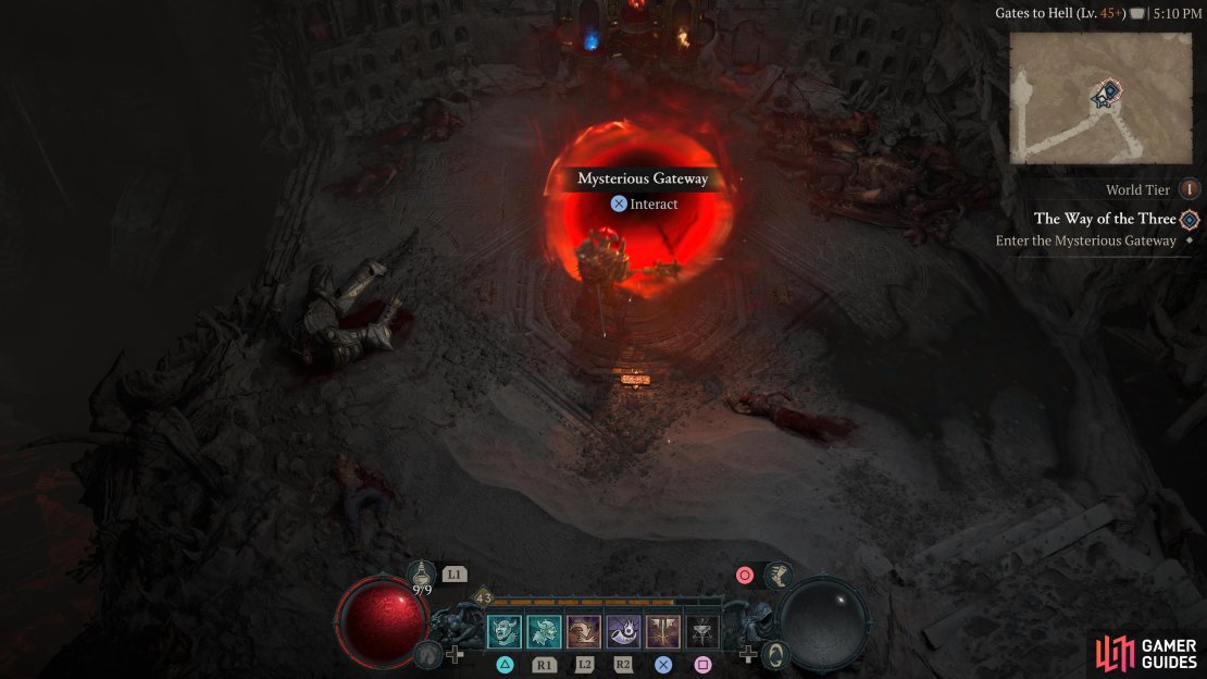 Enter the Mysterious Gate to take you to a pseudo dungeon.