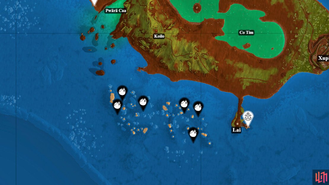 All Clam Pearls near Lai in !Tchia.