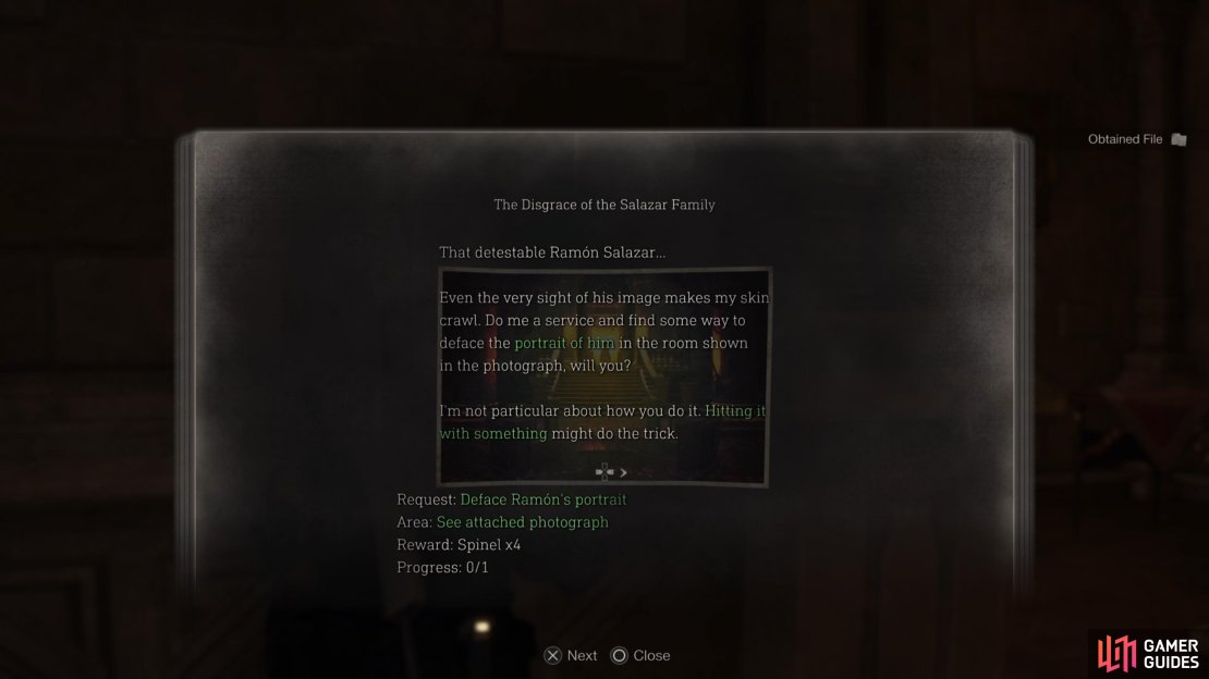 The Disgrace of the Salazar Family is a request in Chapter 12 of Resident Evil 4 Remake.