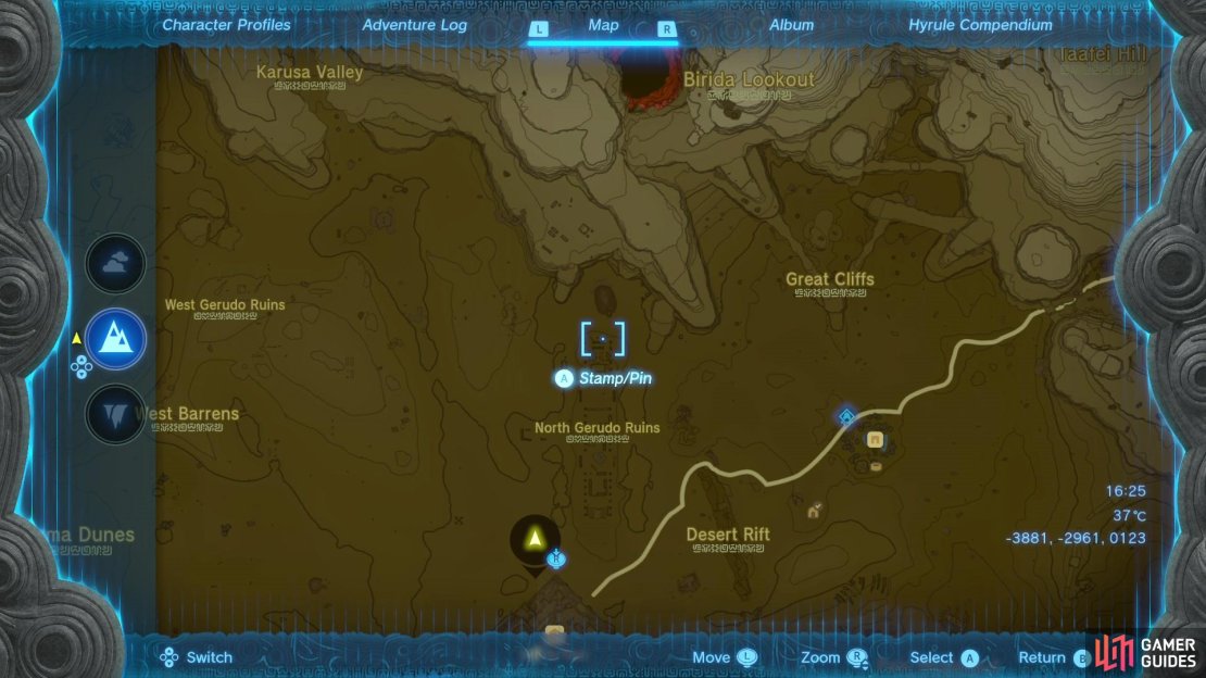 Look for the structure just to the north of the North Gerudo Ruins