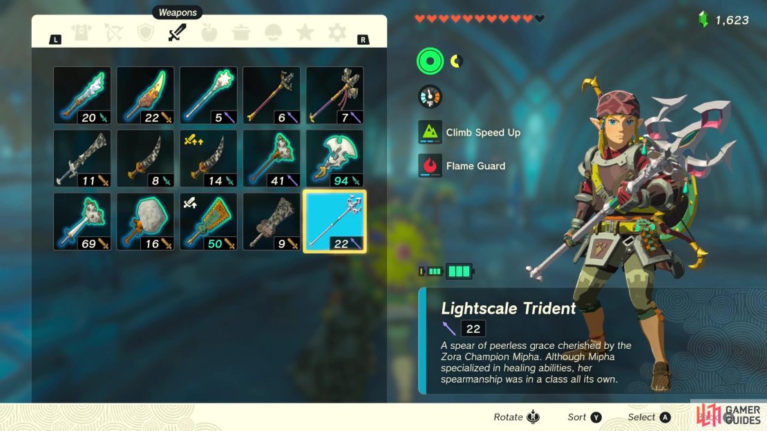 The !Lightscale Trident in Tears of the Kingdom