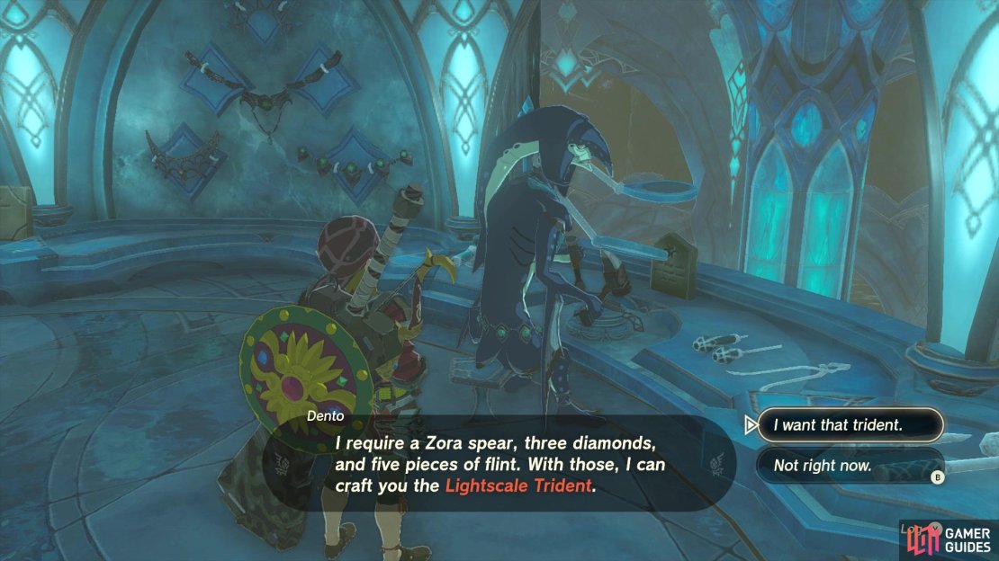 Dento is who you will go to after finishing the !Water Temple