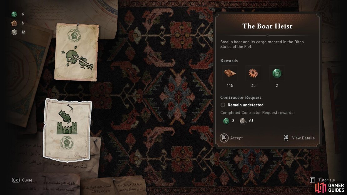 The Boat Heists task you with stealing a boat from a restricted area.
