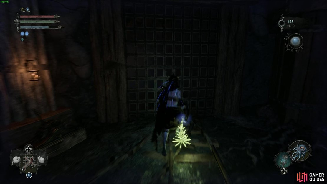 To enter the mine, activate the lever at the bottom of the mining district building.