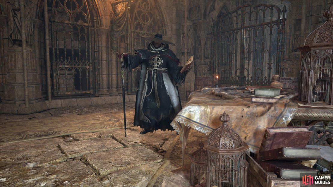 Exacter Dunmire will ask you to bring him a selection of items. One of these is the Book of Sin.
