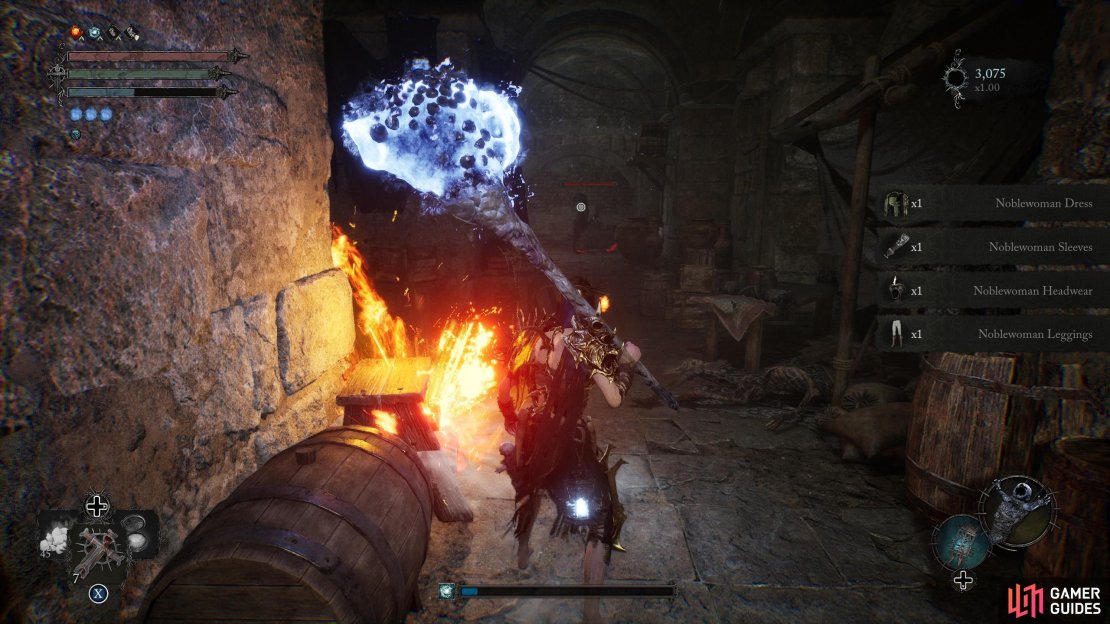 The Nobledress is located inside the Upper Calrath market area, near the stalls, and where you find Iron Wayfarer.