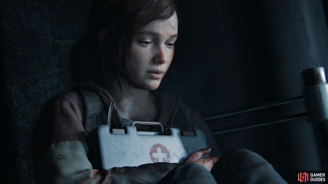 Ellie takes a breather in the helicopter.