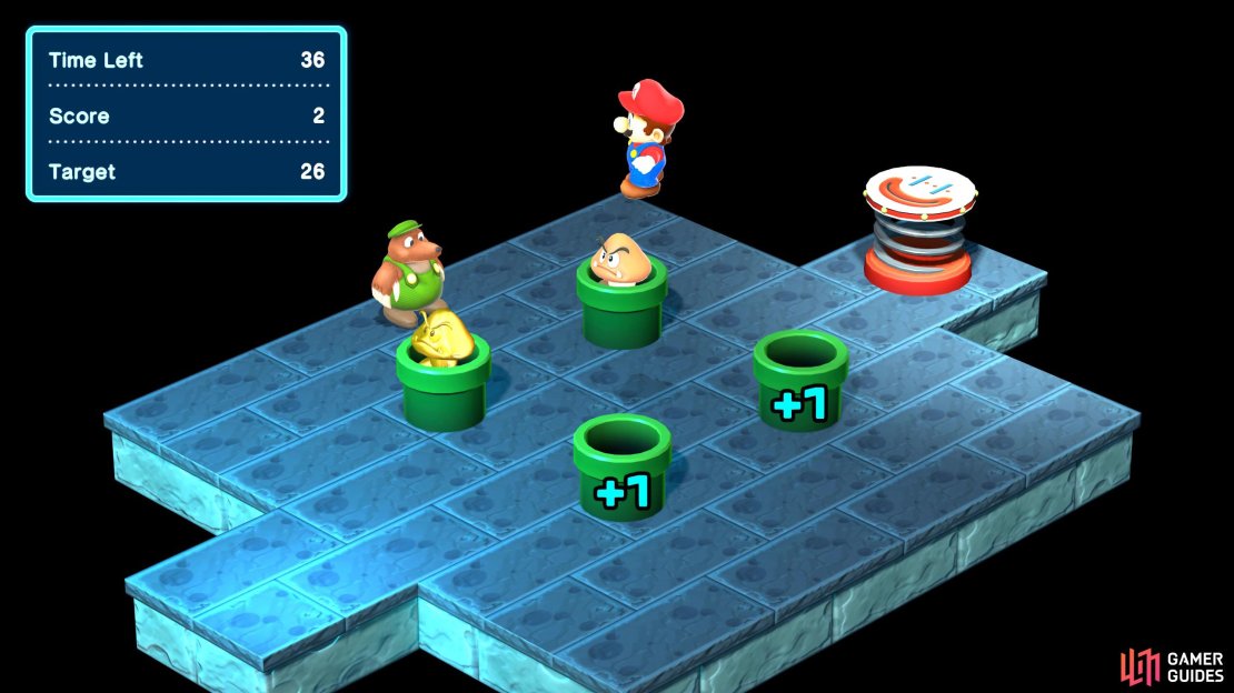 Try to hit more than one Goomba at a time. This will help dramatically at the end.