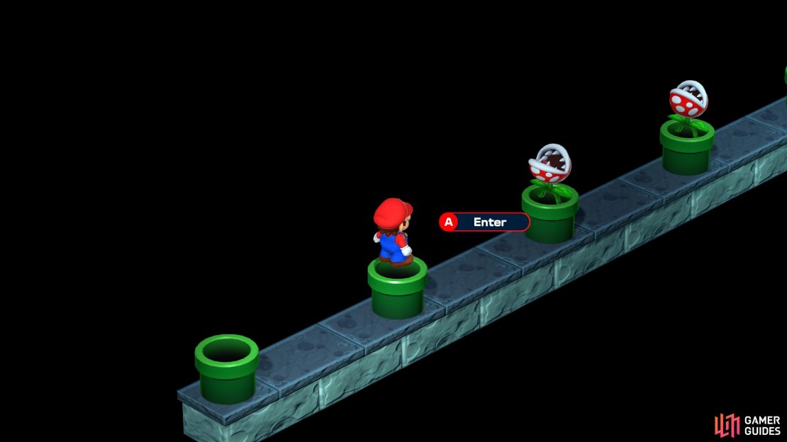 Take the second pipe down in the third area.
