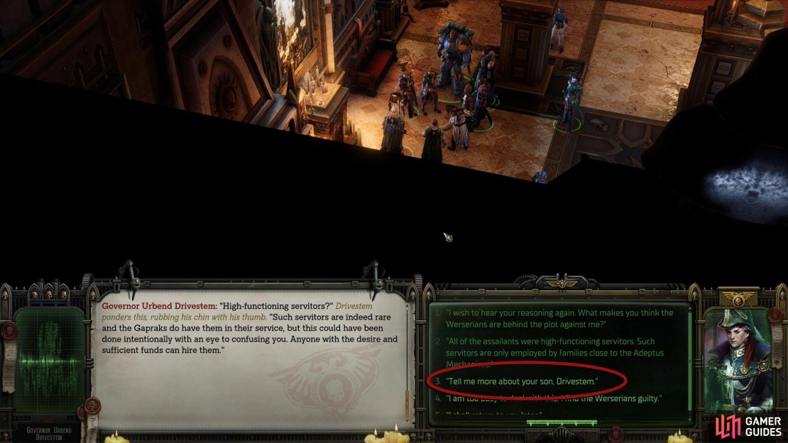 Ask Urbend if you can speak to his son.