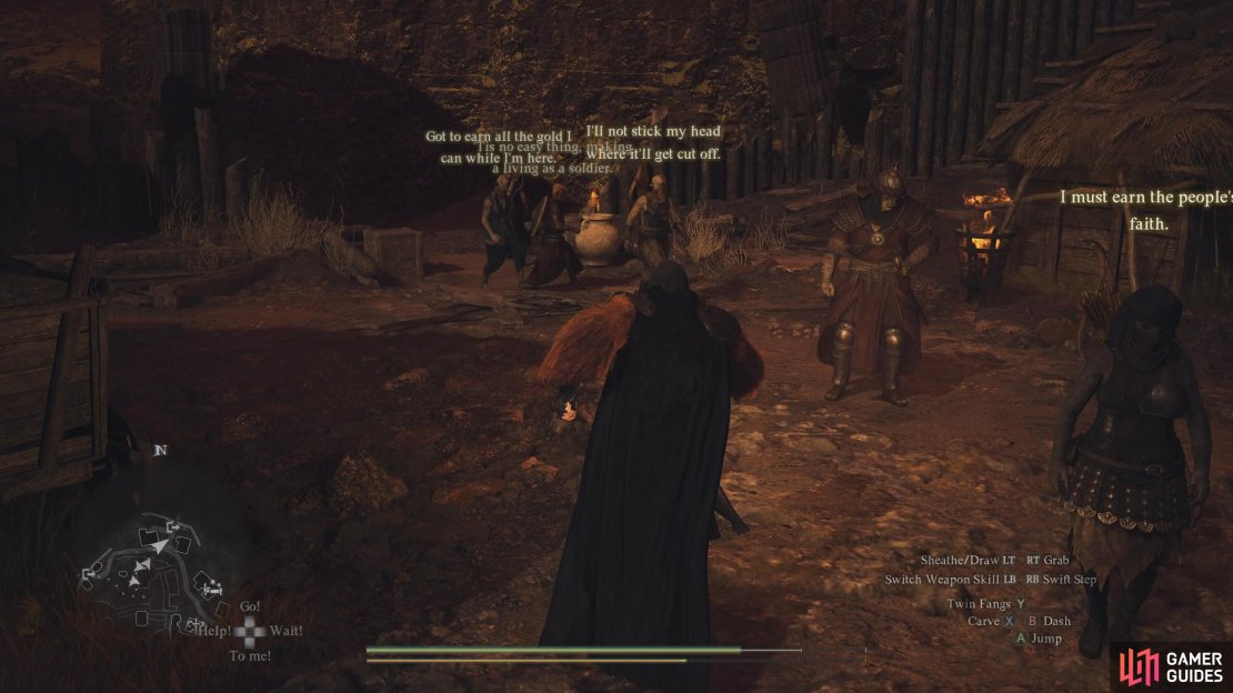 Ernesto is in the north of the camp.