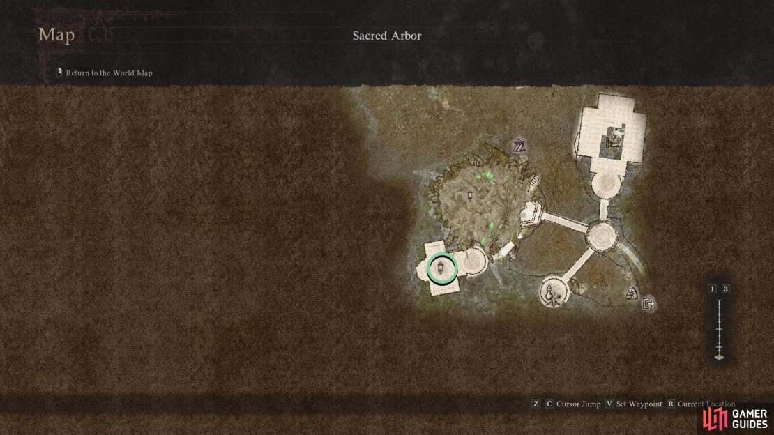 Taliesin can be found in the Arborist’s Home, west of the entrance.
