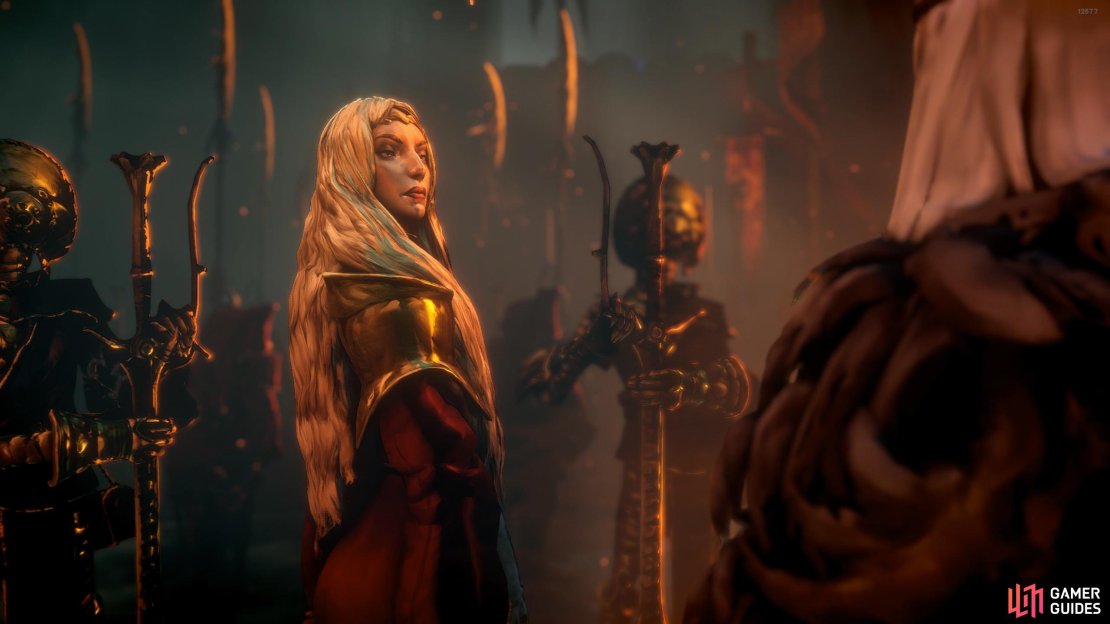 Madrigal Seline asks you to meet her in the Nameless Pass in the Servant of God quest.