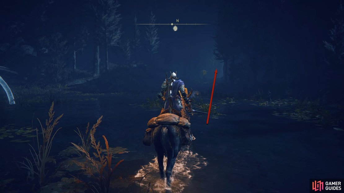 On the map, you’ll see some water to the northeast of Moorth Ruins. At the back you’ll find a cave.