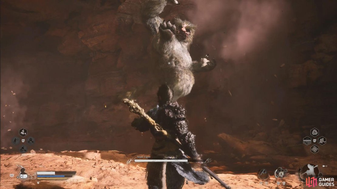 The Mad Tiger will slash, swipe, and leap at you almost all the time.
