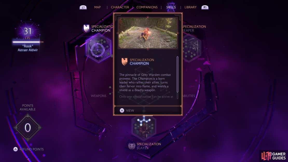 The Champion Warrior Specialization focuses on increasing your defense and fire damage.
