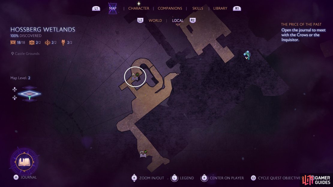 Go to the Inner Courtyard in the Castle Grounds for the next chest.