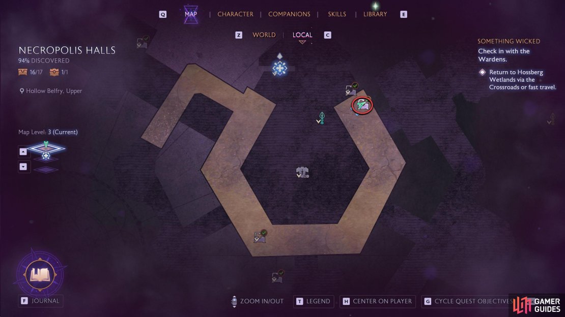 This chest is at the end of the path in the Hollow Belfry, Upper area.
