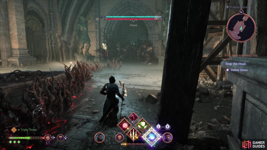 Isseya relies on using tendrils to deny you space.
