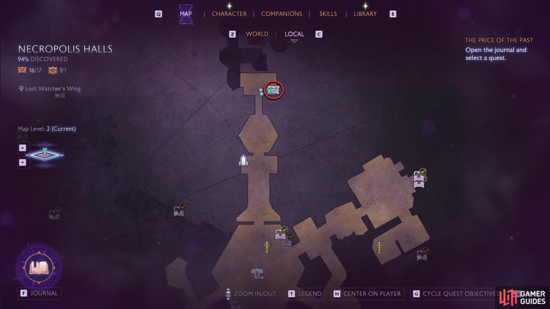 This chest can be found on the stairs in the Lost Watcher’s Wing.