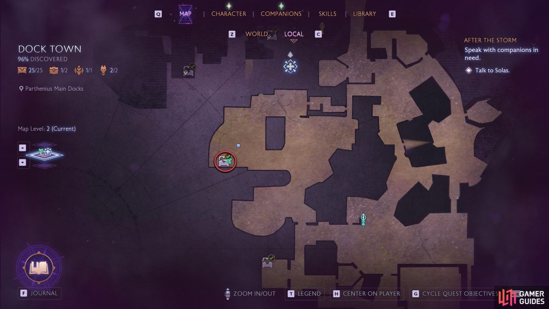 This chest is best accessed from the Wharf Crossing South Beacon.