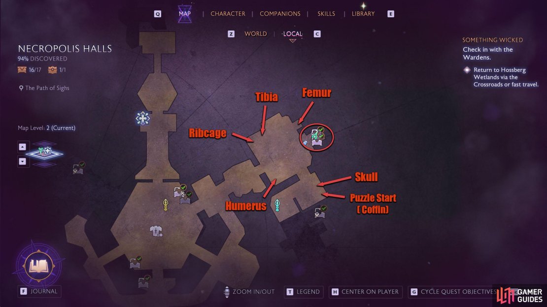 The chests here require you to complete the skeleton retrieval puzzle.
