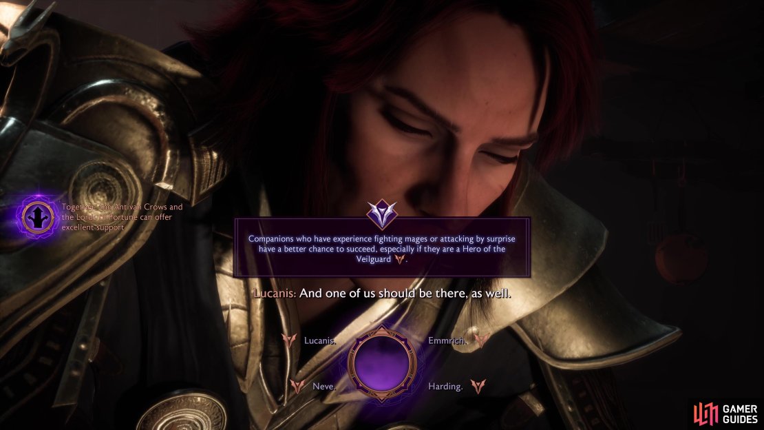 Lucanis is the obvious choice to take down the Venatori Mage.