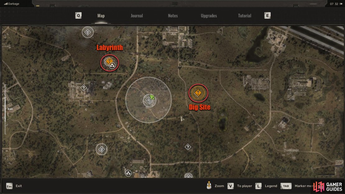 Your next objective wants you to head to either the Dig Site or the Labyrinth.