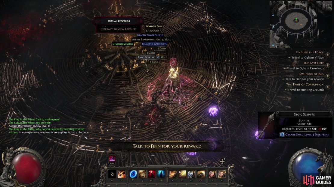 You’ll get a Gembloom Skull for beating the King in the Mists, this grants you +30 Spirit.
