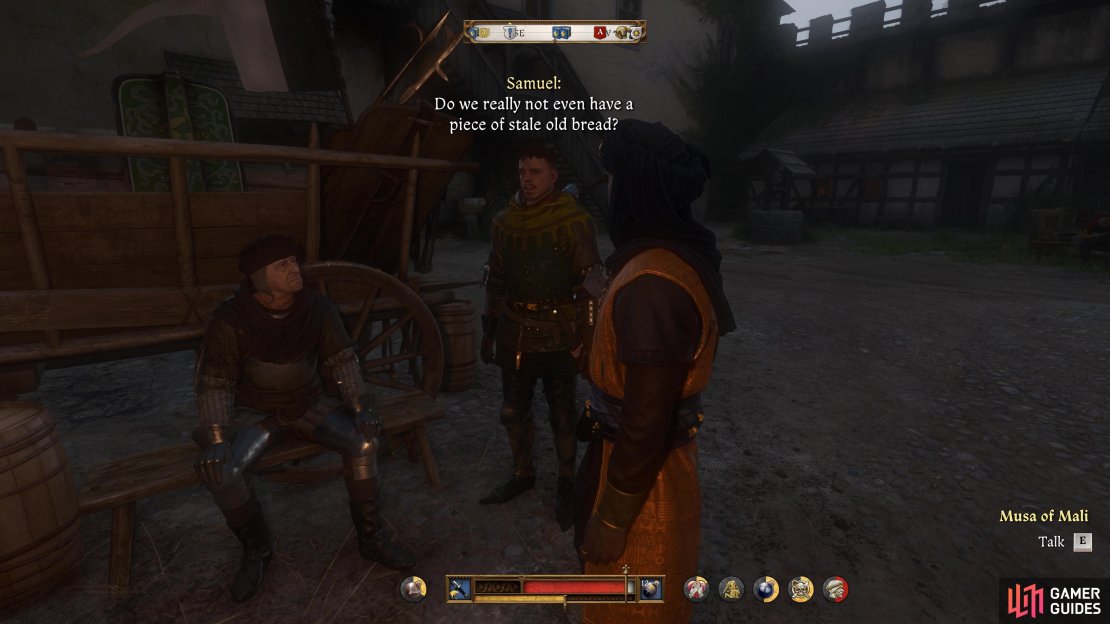 Speak to Musa and exhaust all of the dialogue options.