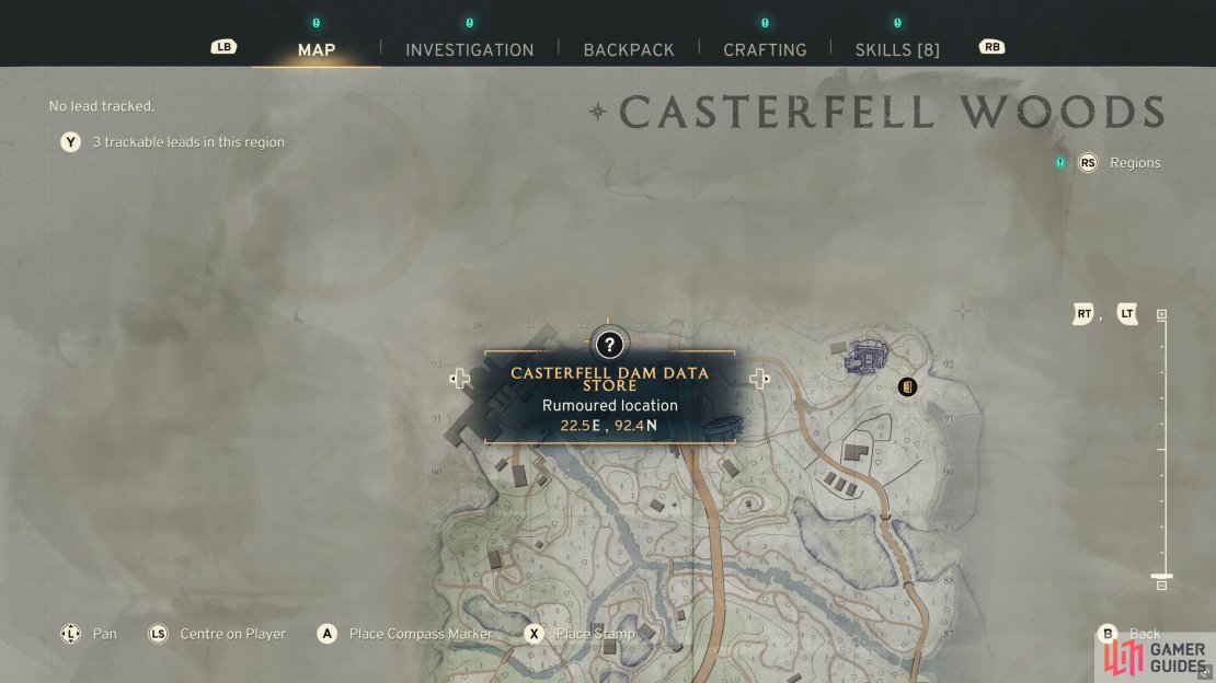 This is where you can find Casterfell Dam Data Storage.