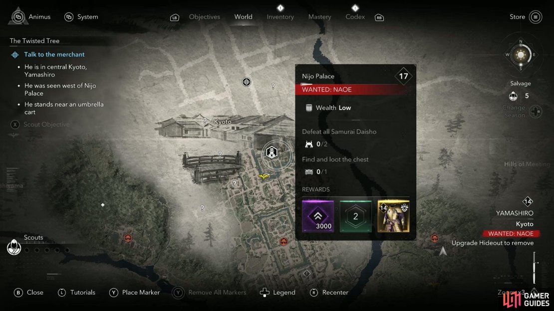 Head west from this palace to find the umbrella merchant.