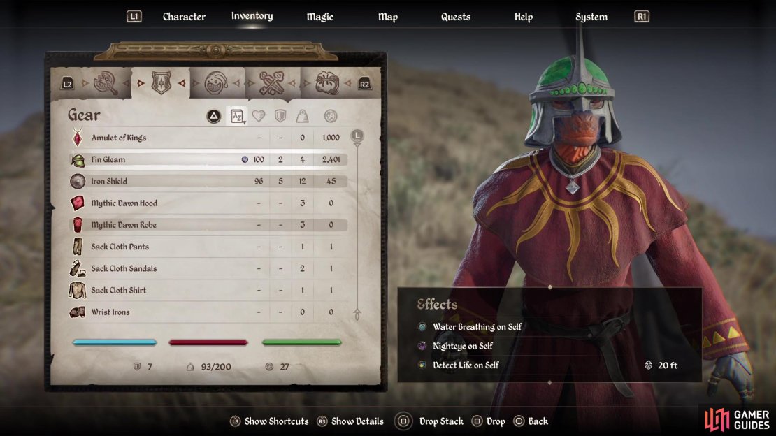 The Fin Gleam is a unique helmet that has some nice enchantments on it.