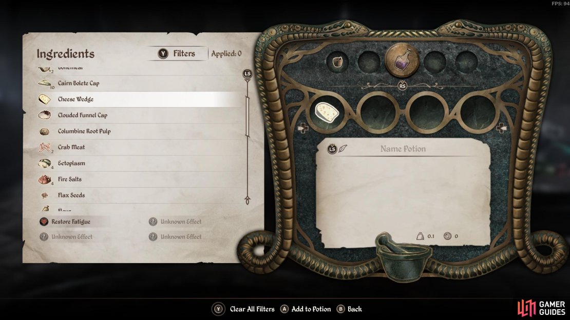 Combine ingredients to create potions and poisons.