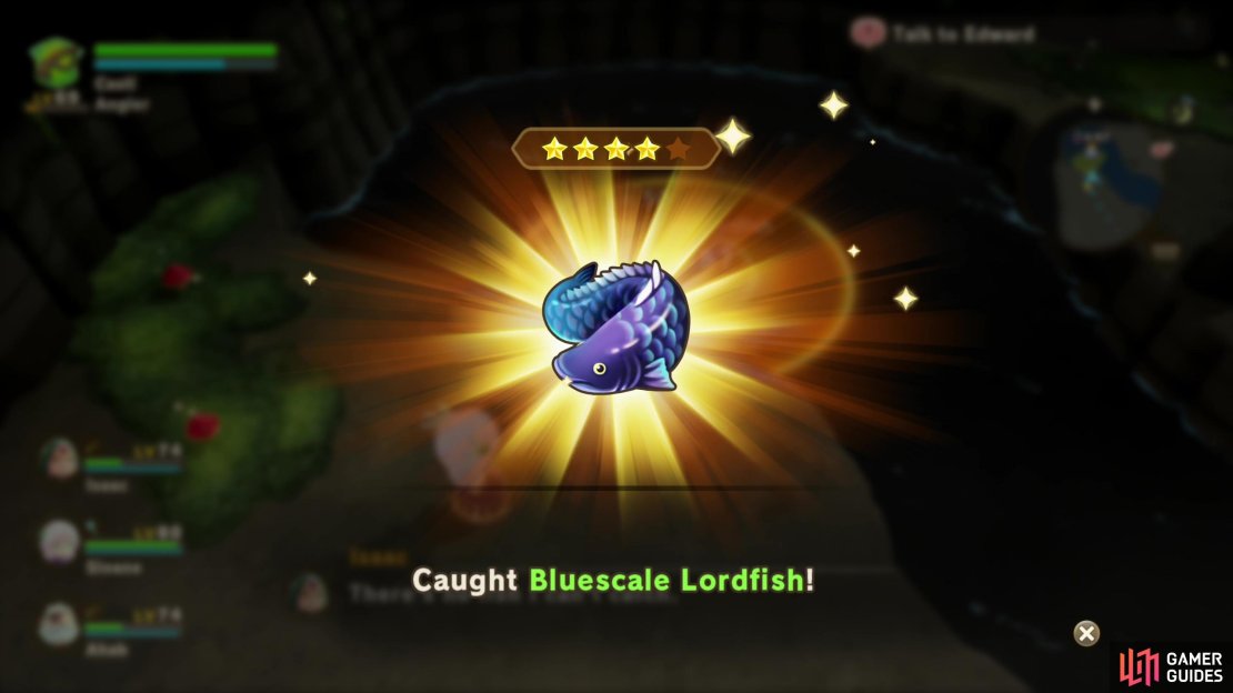 A pair of Bluescale Lordfish dwell in the Cave of Trials.
