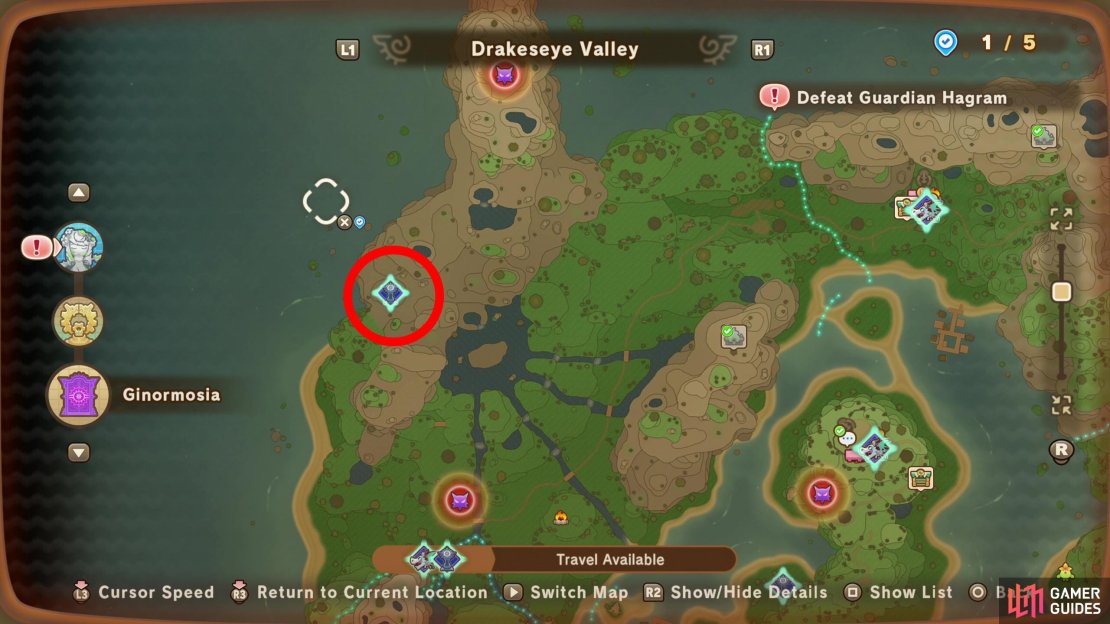 The location of Googlonardo’s Tower on the map.