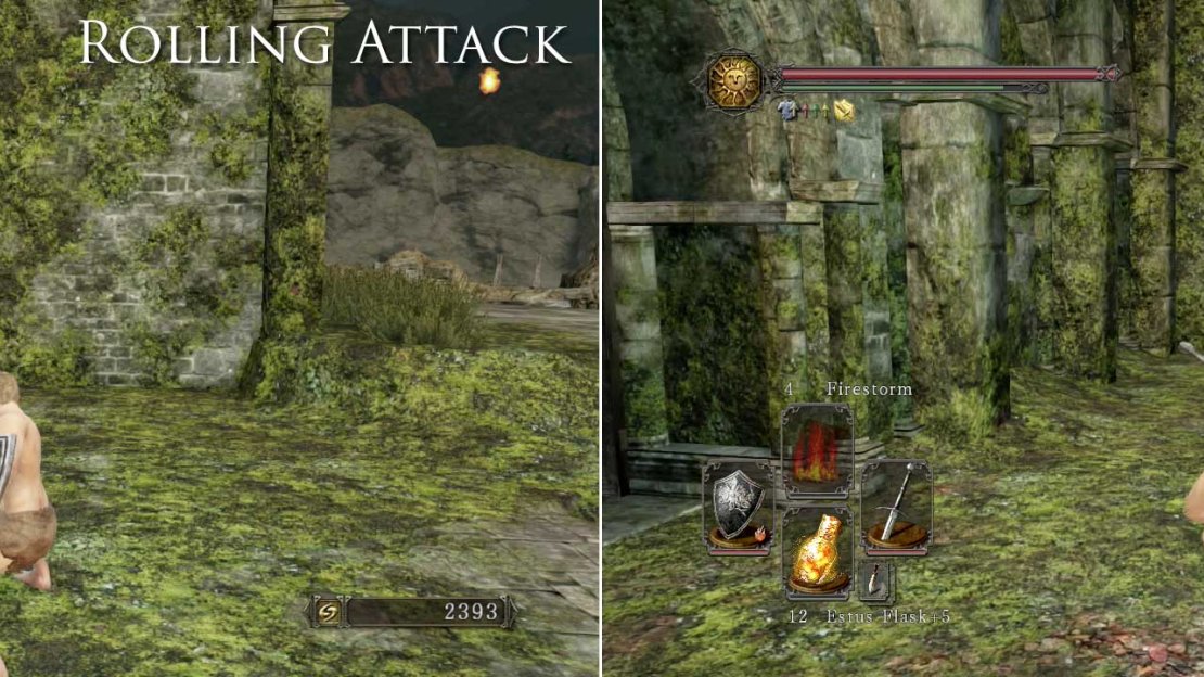 Here’s what the Rolling attack and Backstep Attacks look like with a Great Sword.