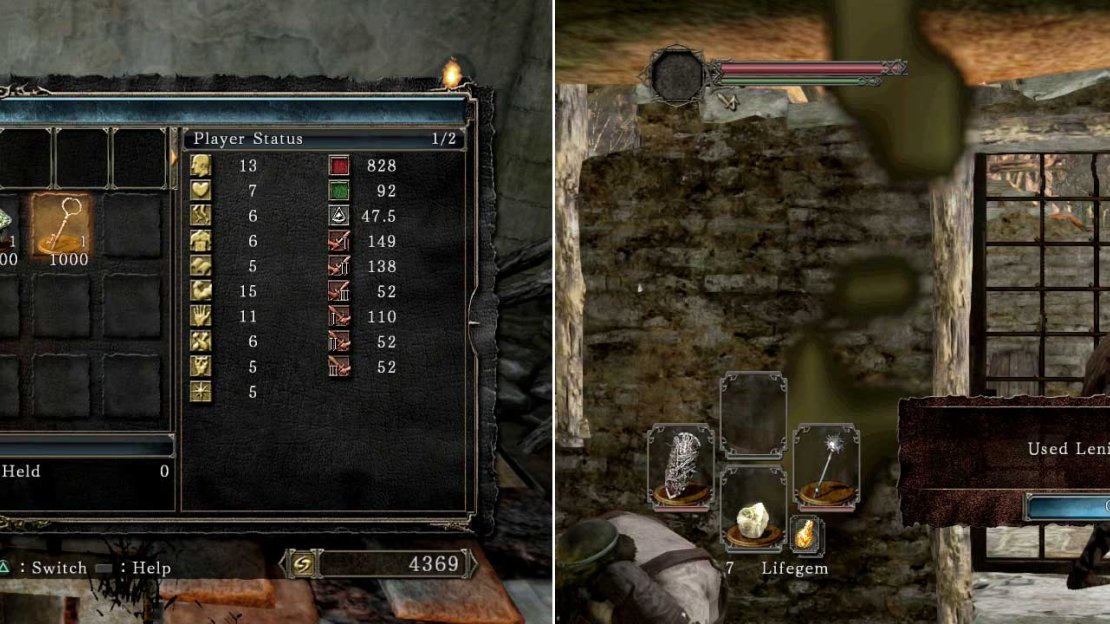 Left of the bonfire is the Blacksmith Lenigrast who will not only sell you items; but can also upgrade and even repair broken items/weapons.