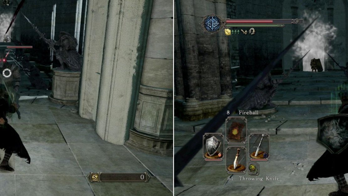 Take it slowly as you walk down the hallway as a total of four Stone Knights will come to life and break out of the statues to the side (it’s the same statues every time by the way).