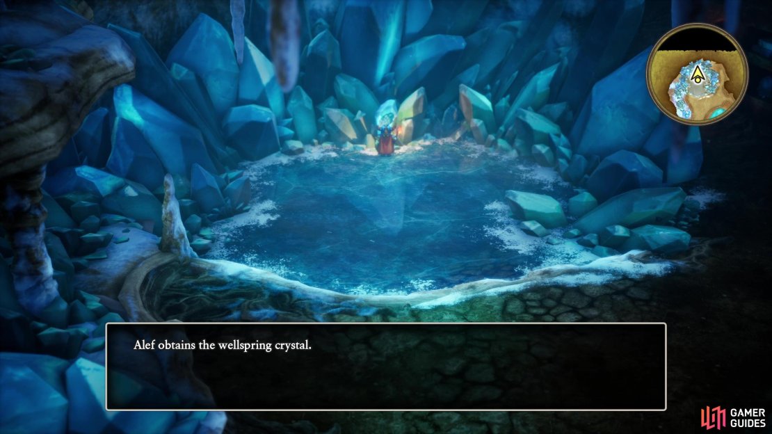 Find the Wellspring Crystal in the well in the Cave of the Dwarves - B3 to unlock the Water Sigil.