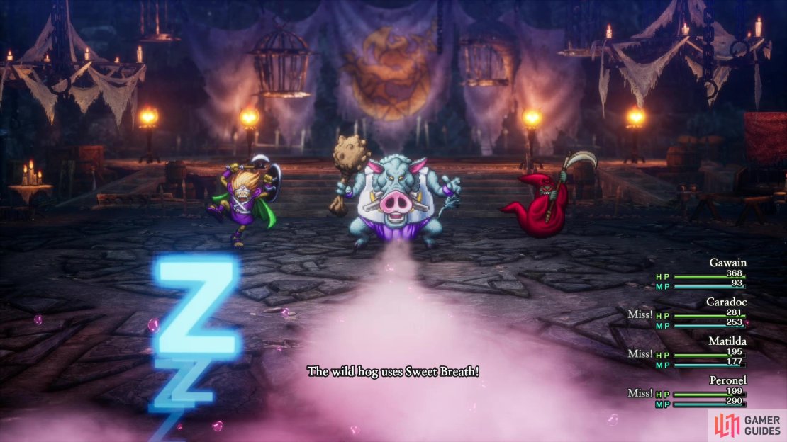 Square off against three bosses in the Den of Thieves - be wary of Wild Hog’s “Sweet Breath” attack, which can set up a painful “Persecutter” from the Surgical Spirit!