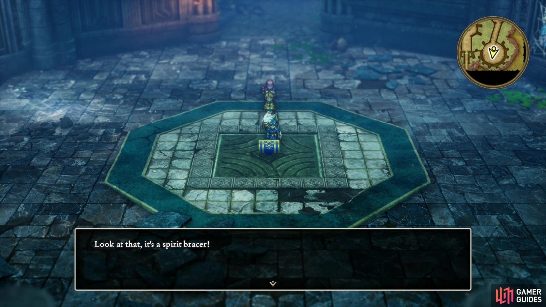 You don’t have to delve deep into the Shrine of Rain to find the Spirit Bracer in the southeastern corner of 1F.
