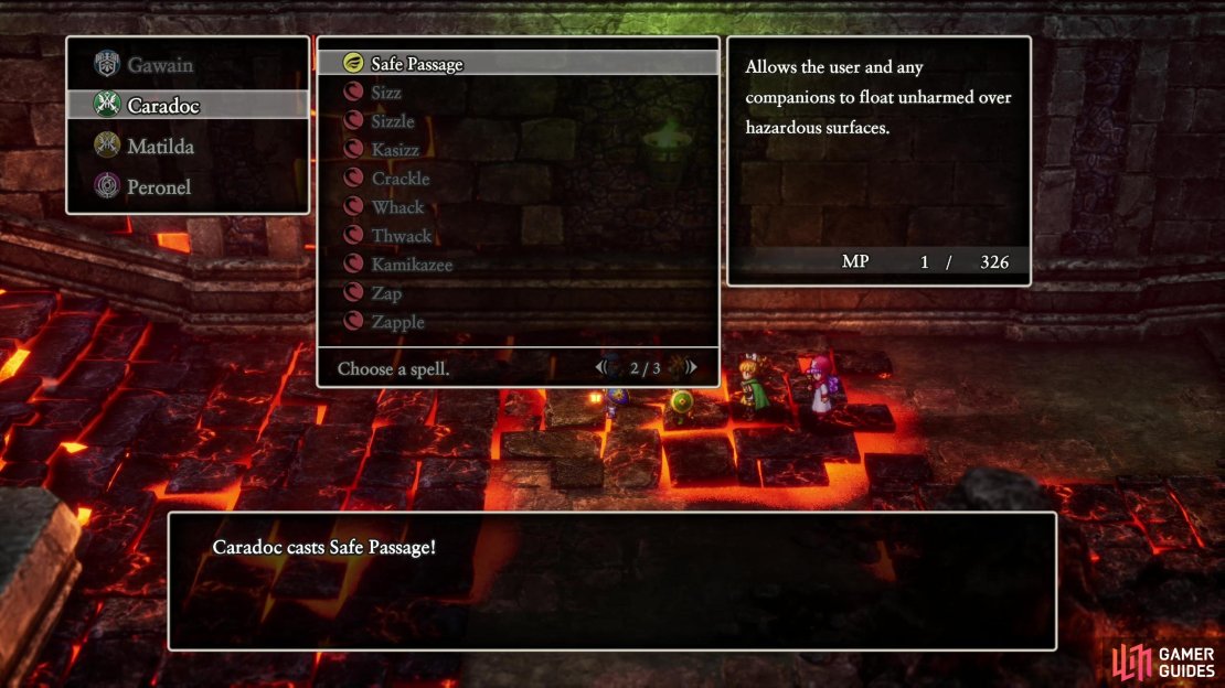 Use Safe Passage to cross fiery floors without getting burned!