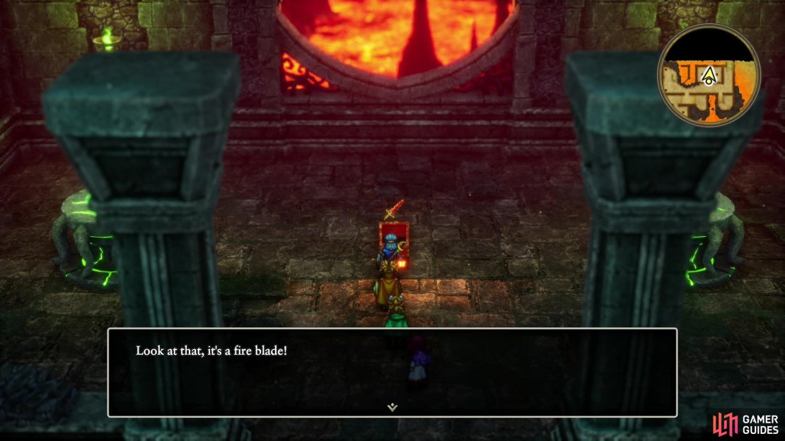 Loot a chest in the northeastern room to obtain a Fire Blade,