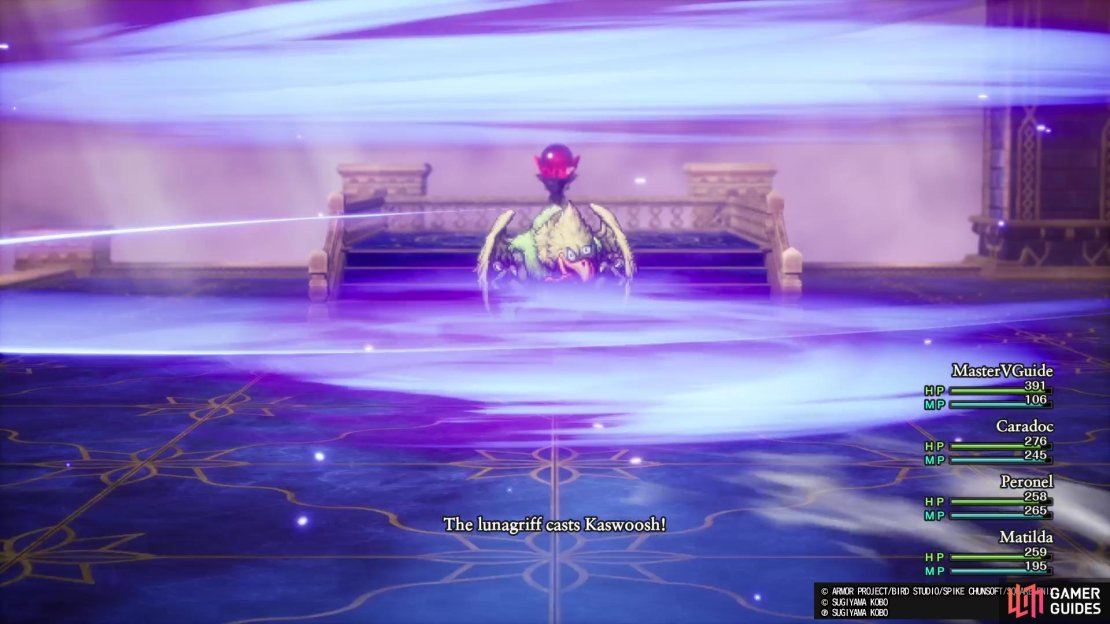 Kaswoosh is a wind spell that he’ll use often, so keep Magic Barrier active.