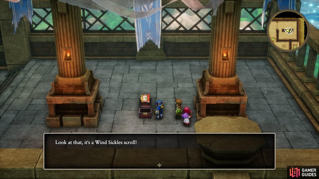 The Wind Sickles Scroll on the fifth floor can teach one of your characters a new ability.