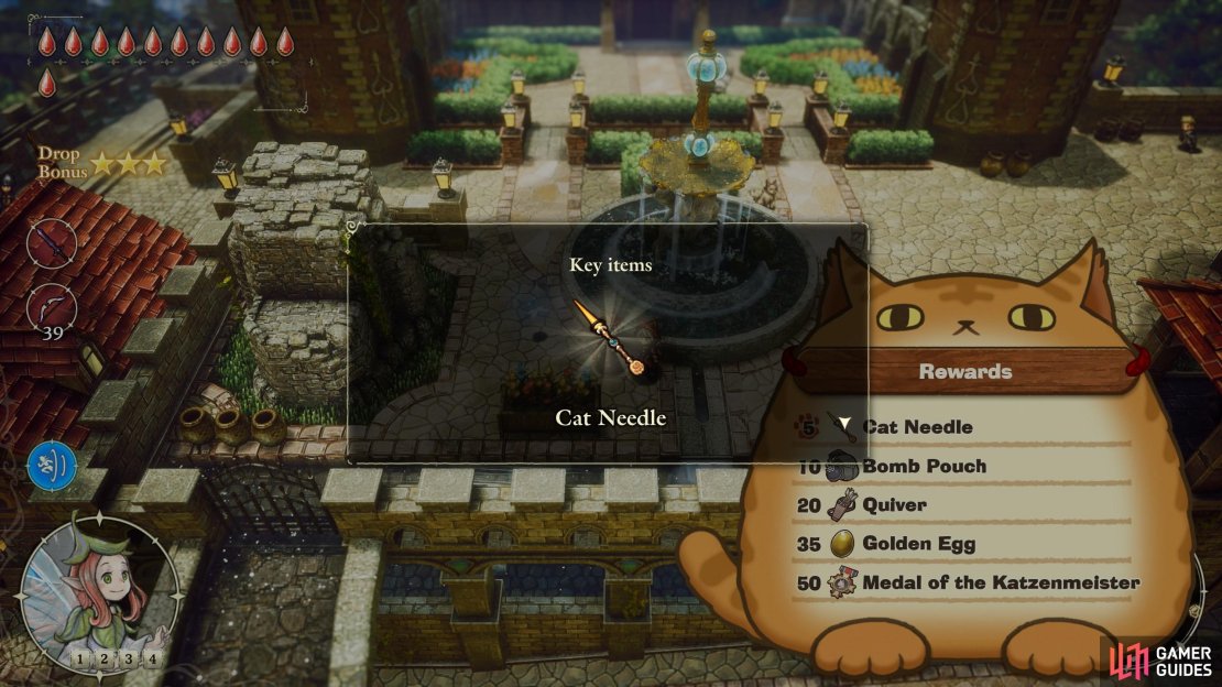 Once you find five cats, return to the Ailurophilic Traveler to get the Cat Needle, which will make find the remaining cats much easier.