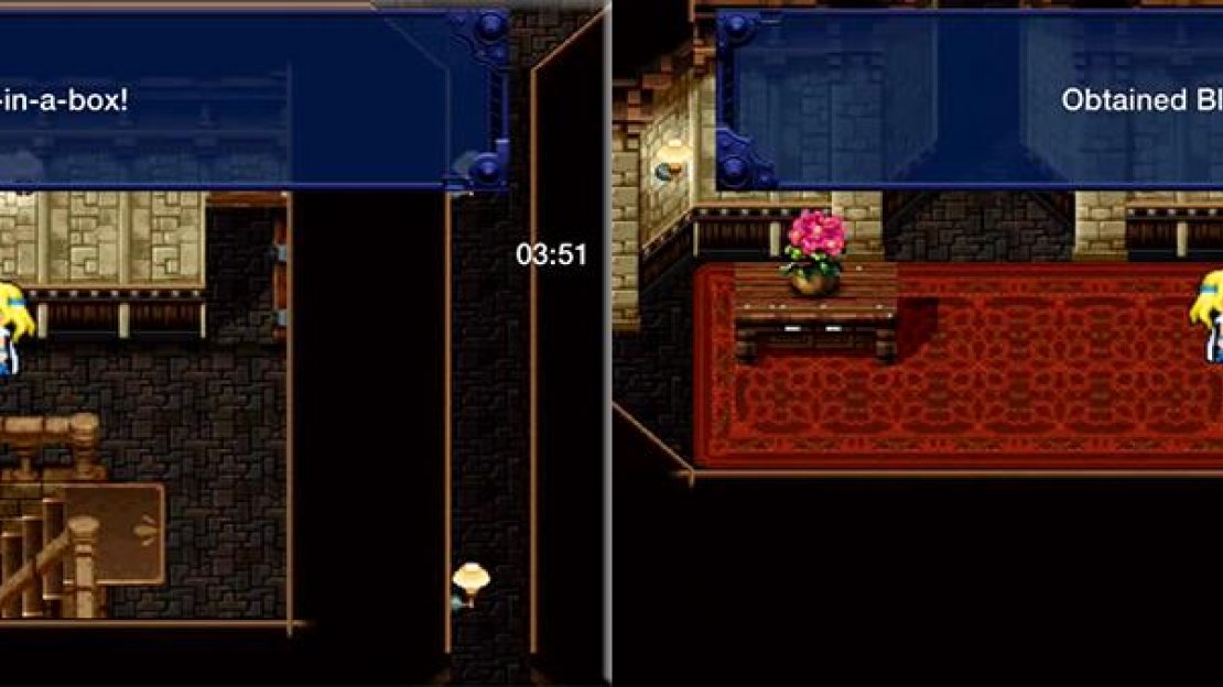There are a couple of monster chests which you should avoid unless you can quickly finish the fight. Pick up the chests scattered around, especially the Blood Sword.